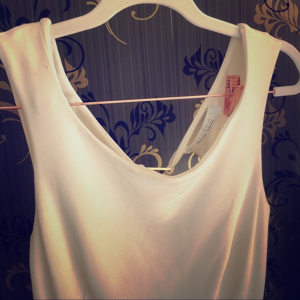 Cristina Ferrari Midi White Skater Dress